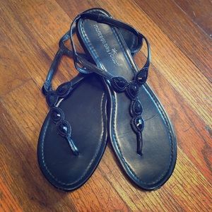 Montego Bay Club Black Jewel thong sandals